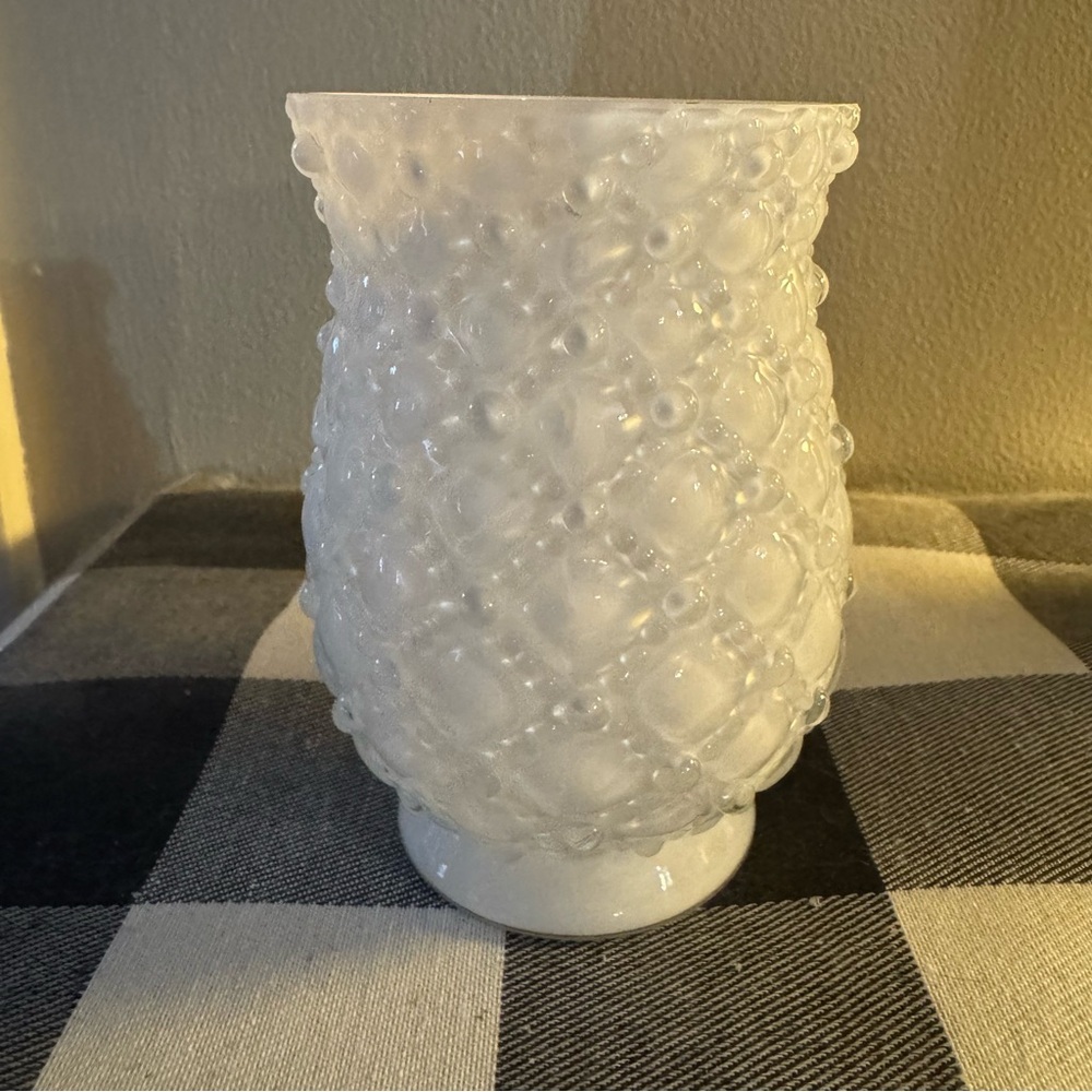 White Glass Vase Simple Shabby Chic